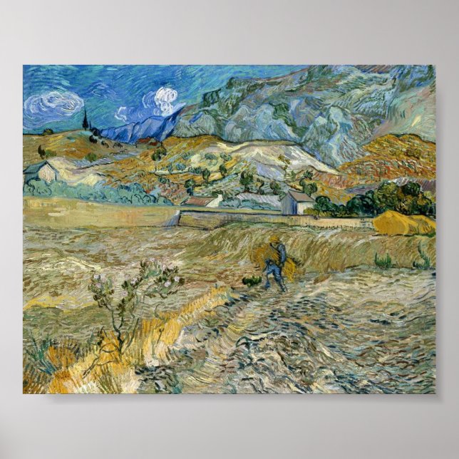Póster Paisaje de Vincent van Gogh en Saint-Rémy Poster (Frente)