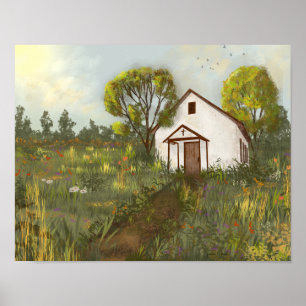 Póster Paisaje de Wildflowers Church Meadow California
