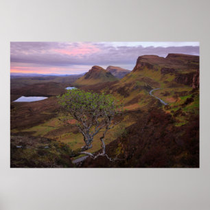 Póster paisaje del amanecer en Quiraing en Skye