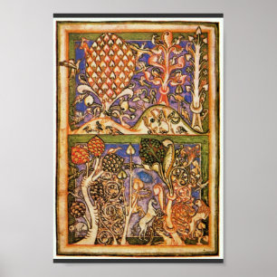 Póster Paisaje del bosque de Meister Der Carmina Burana