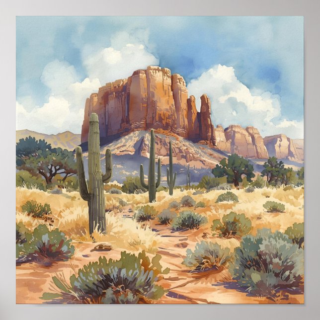 Póster Paisaje del cañón del desierto del suroeste (Frente)