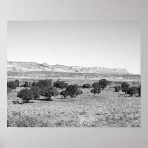 Póster Paisaje del desierto de Utah en blanco y negro 16x