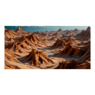 Póster Paisaje del desierto iluminado por el sol