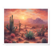 Paisaje del desierto Secuoia Cactus amanecer