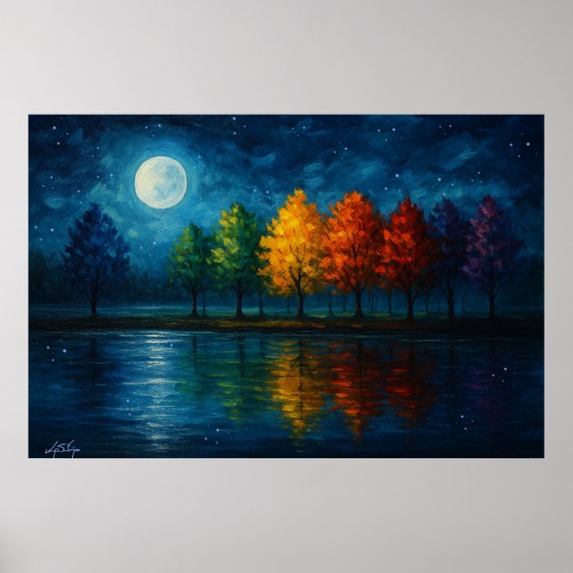 Póster Paisaje del Espectro Lunar (Frente)