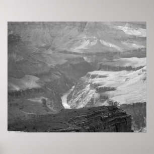 Póster Paisaje del Gran Cañón Blanco y Negro 16x20
