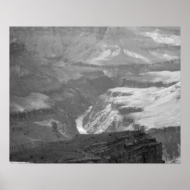 Póster Paisaje del Gran Cañón Blanco y Negro 16x20 (Frente)