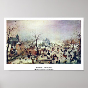 Póster Paisaje del invierno de Avercamp Hendrik