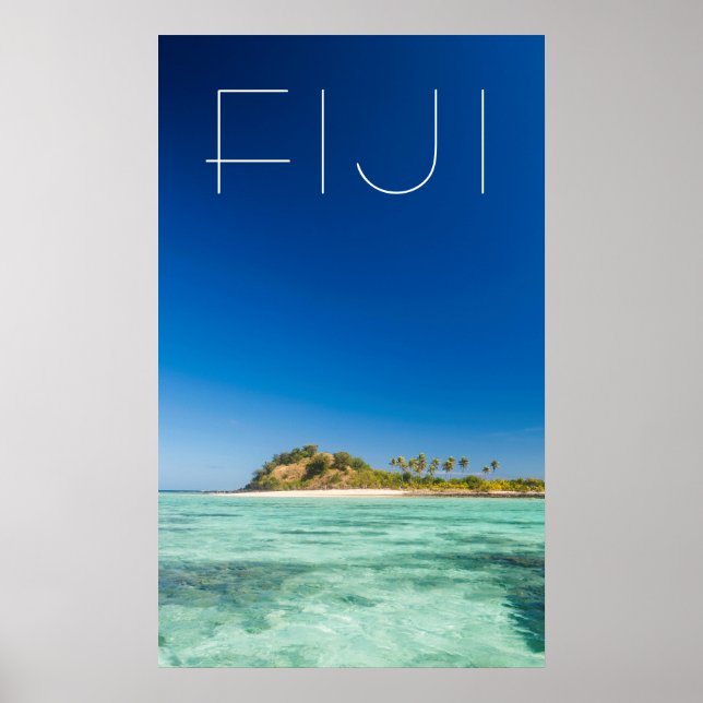 Póster Paisaje del lago azul, Fiji (Frente)