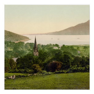 Póster Paisaje del lago Carlingford, Condado de Down, Irl
