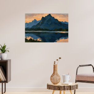 Póster Paisaje del Lago de montaña