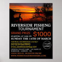 Paisaje del lago pesquero, evento del torneo pesqu