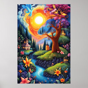 Póster Paisaje del libro de cuentos 3
