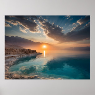 Póster paisaje del Mar Muerto Israel