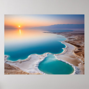 Póster paisaje del Mar Muerto Israel
