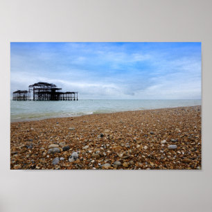 Póster paisaje del muelle oeste de Brighton