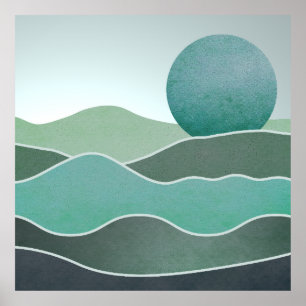 Póster Paisaje del Mundo Turquesa