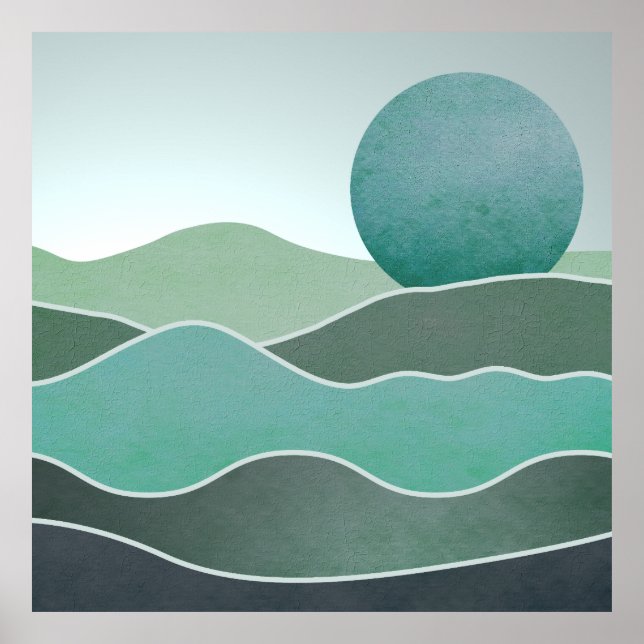 Póster Paisaje del Mundo Turquesa (Frente)