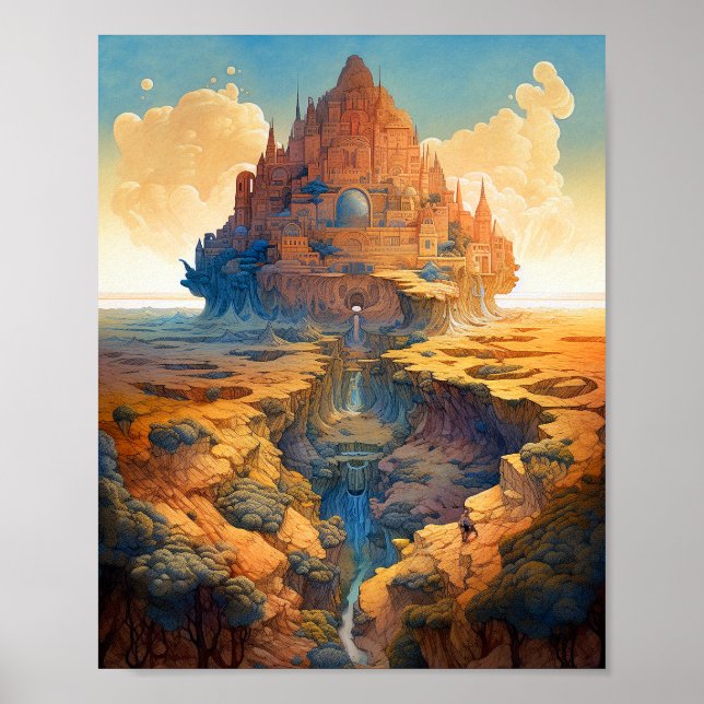 Póster Paisaje del Palacio Surrealista (Frente)