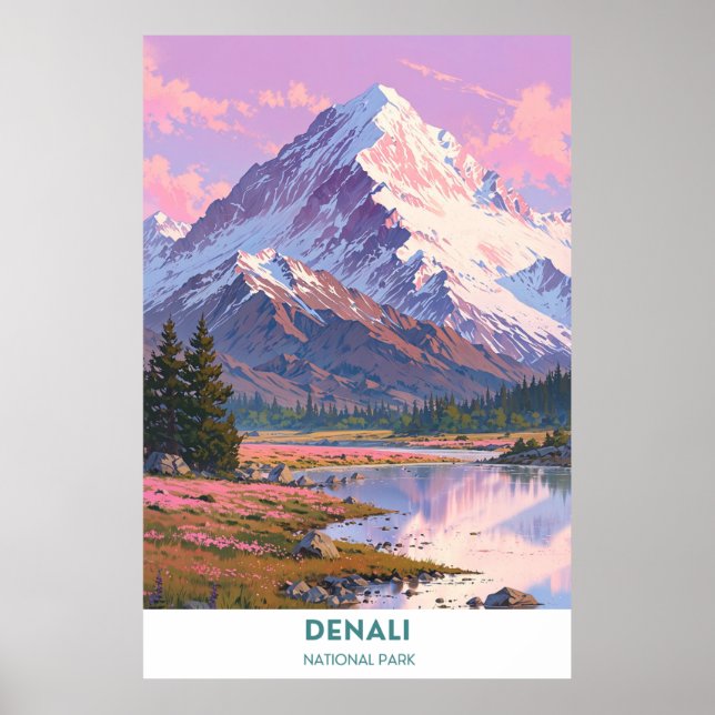 Póster Paisaje del Parque Nacional de Denali (Frente)