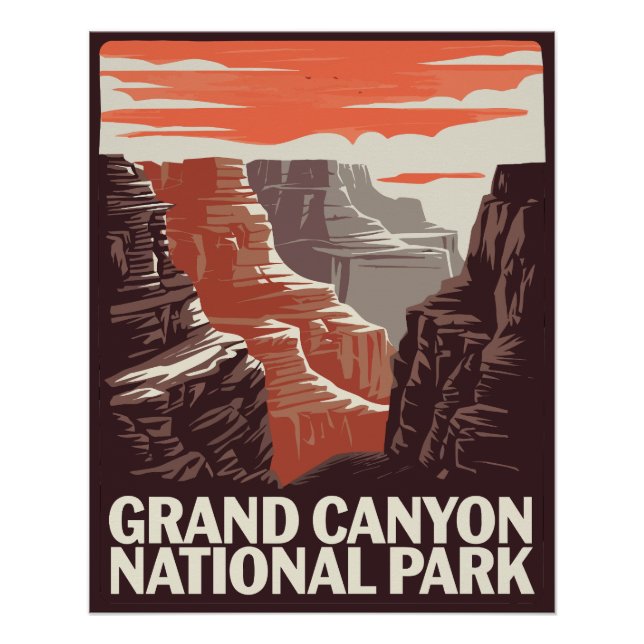 Póster Paisaje del Parque Nacional del Gran Cañón (Anverso)