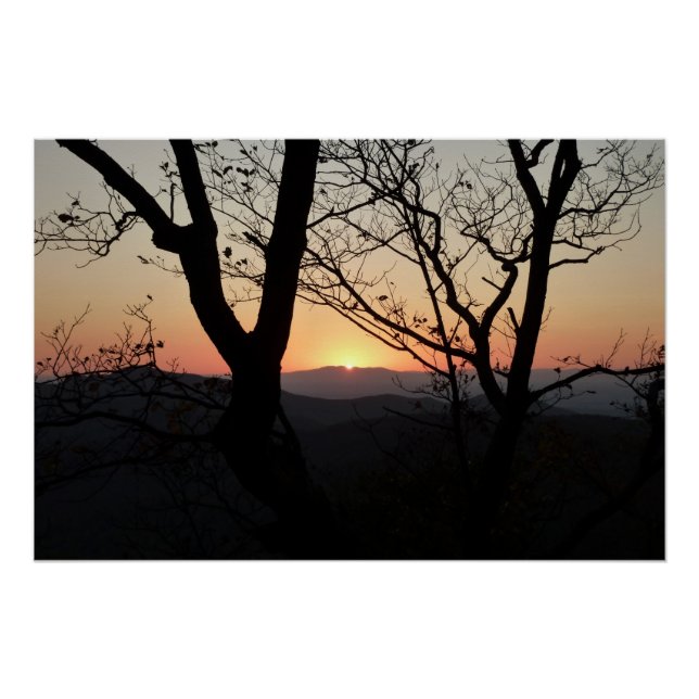 Póster Paisaje del Parque Nacional Shenandoah Sunset (Anverso)