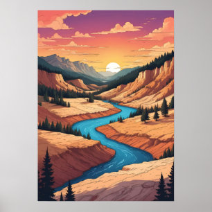 Póster Paisaje del Parque Yellowstone
