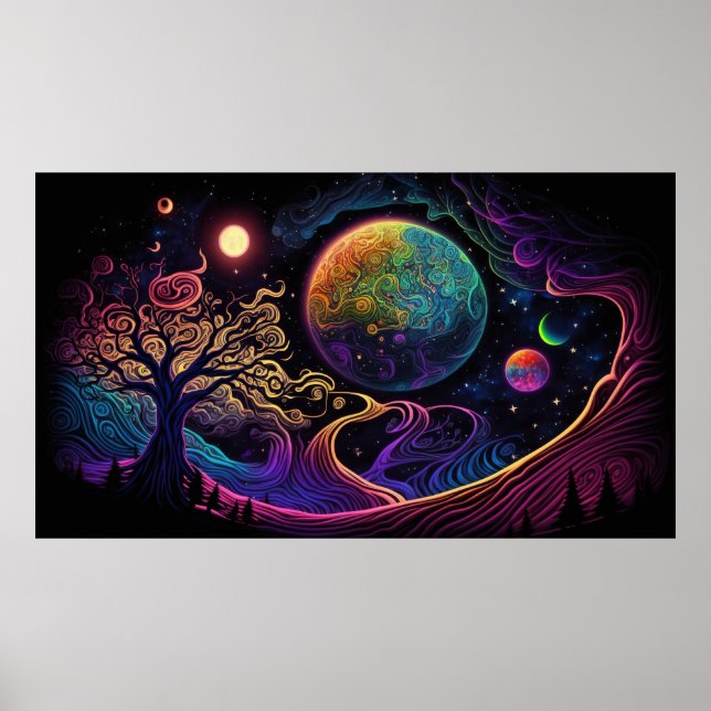 Póster Paisaje del planeta alienígena (Frente)