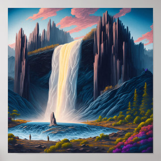 Póster Paisaje del Poster de cascadas