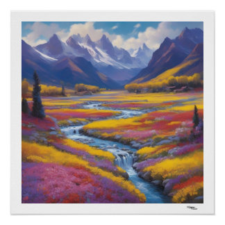 Póster Paisaje del río