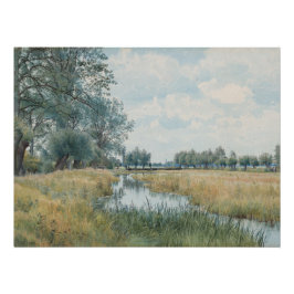 Póster Paisaje del río cerca de St. Ives, Huntingdonshire