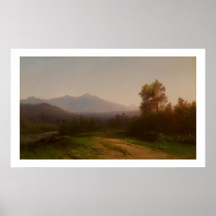 Póster Paisaje del río Hudson, c.1860-5 (aceite sobre lie