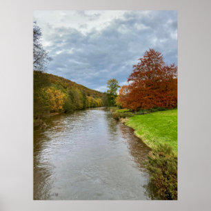 Póster paisaje del río Semois en Bouillon, Bélgica viaje