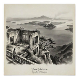 Póster Paisaje del Volcán Taal Tagaytay Filipinas