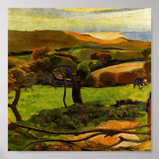 Póster Paisaje desde Bretaña por Paul Gauguin (Frente)