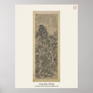 Póster Paisaje después de Wang Meng - Jiang Qian, Ming