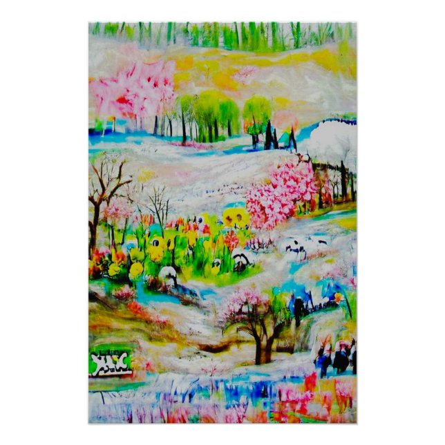 Póster Paisaje en acuarela 2 (Anverso)