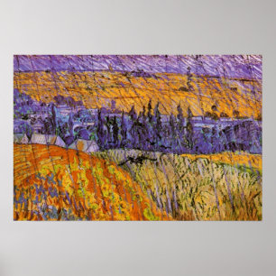 Póster Paisaje en Auvers bajo la lluvia de Vincent van Go