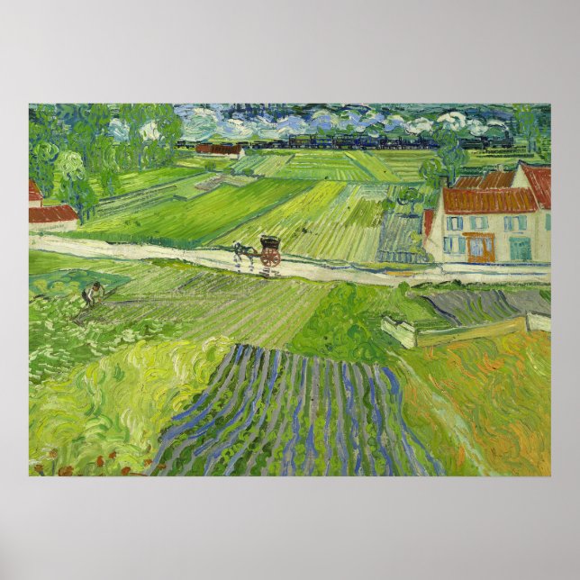 Póster Paisaje en Auvers después de la lluvia, por Vincen (Frente)