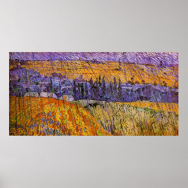 Póster Paisaje en Auvers en Lluvia, por Vincent van Gogh