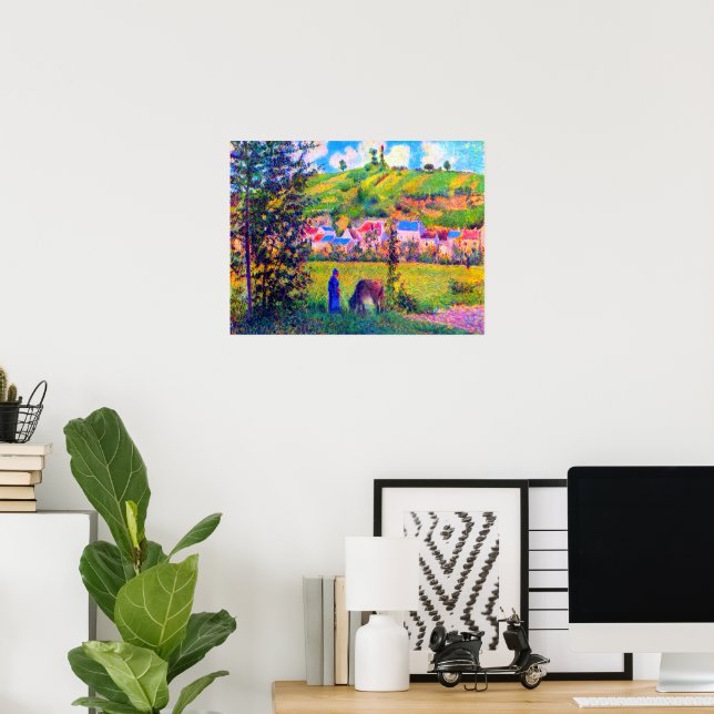 Póster Paisaje en Chaponval Camille Pissarro 1880 (Oficina en casa)