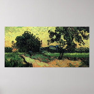 Póster Paisaje en el castillo de Auvers, Vincent van Gogh