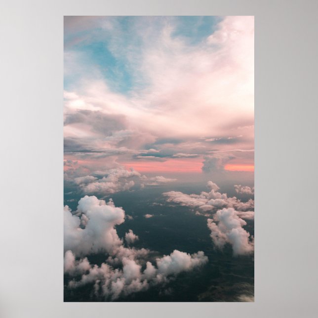 Póster Paisaje en el cielo de las nubes de verano (Frente)
