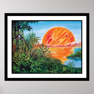 Póster Paisaje en Europa - Pintura de ciencia ficción Júp