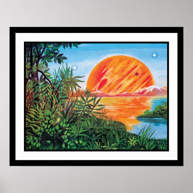 Póster Paisaje en Europa - Pintura de ciencia ficción Júp (Frente)