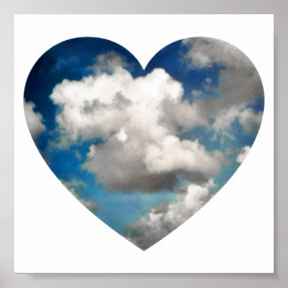 Póster paisaje en forma de corazón