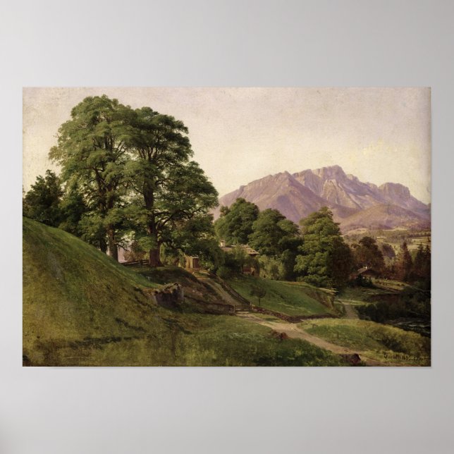 Póster Paisaje en la Alta Baviera, 1836 (Frente)