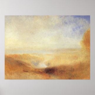 Póster Paisaje en la bahía del río lejano por Joseph Turn