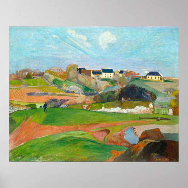 Póster Paisaje en Le Pouldu - Bella Artes Paul Gauguin (Frente)