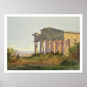 Póster Paisaje en Paestum (w/c en el papel)
